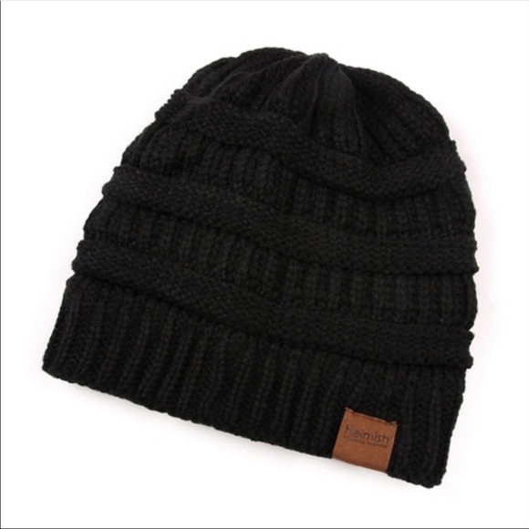 Black Ponytail Beanie - Picture 2 of 3